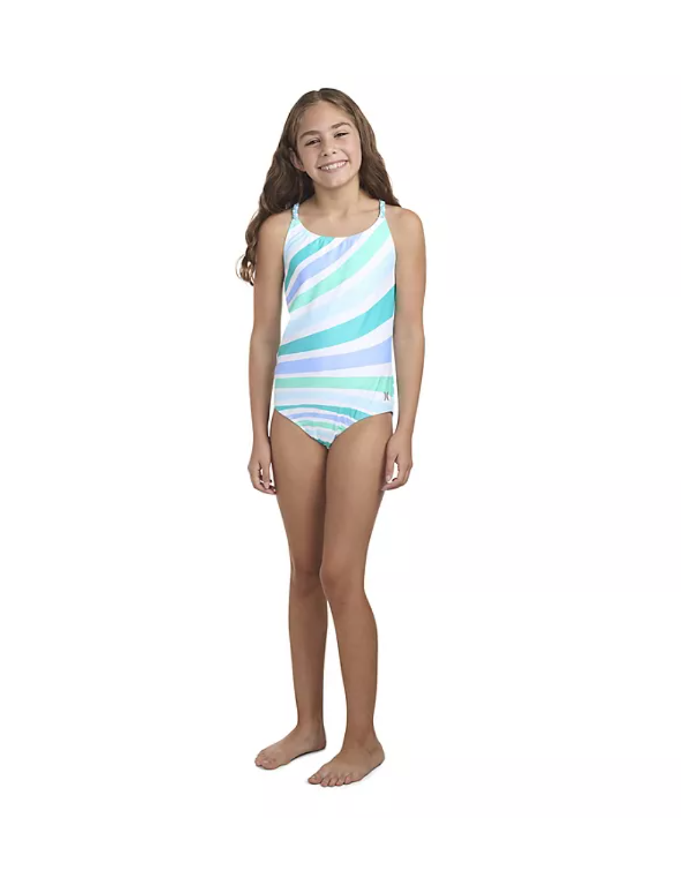 Hurley Girls Braided Strap One-Piece Swimsuit Size L 10/12 - Bellso
